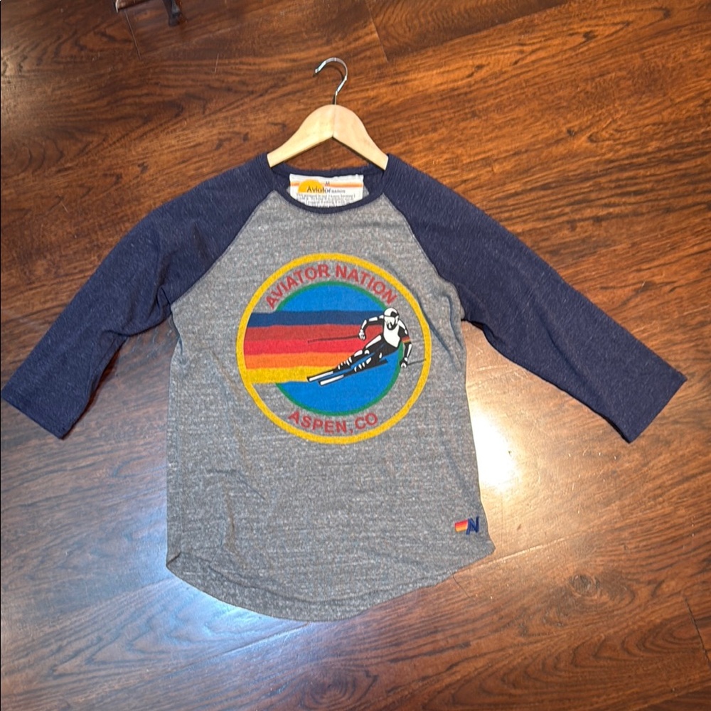 Aviator Nation Medium Baseball Raglan Tee